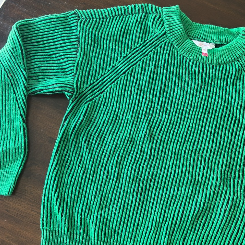NWT* Green/Black stripe sweater